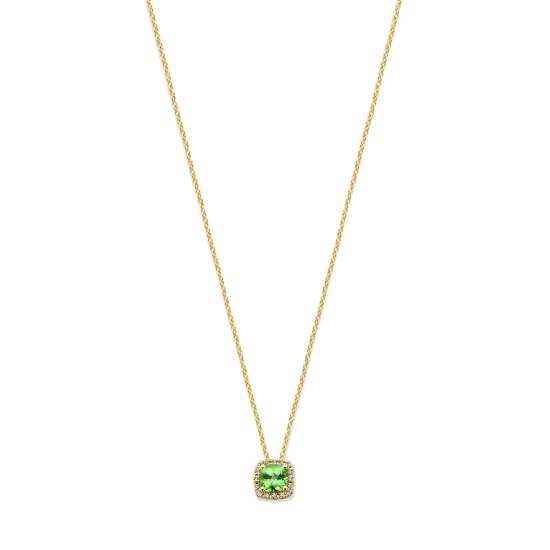 14k GG COLLIER ROZETHANGER TSAVORIET EN DIAM. 0.07ct H-SI - 10068262