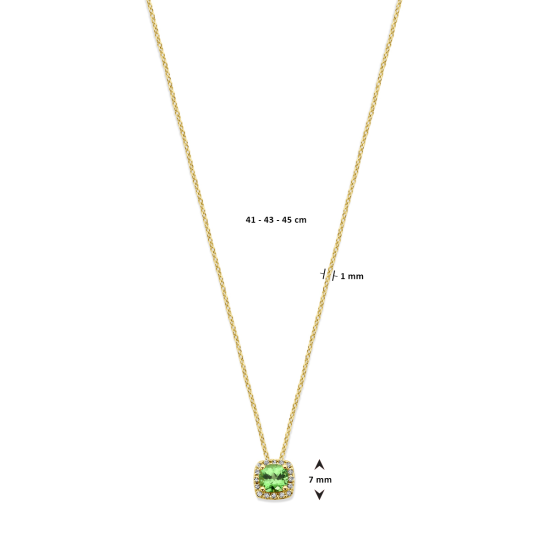 14k GG COLLIER ROZETHANGER TSAVORIET EN DIAM. 0.07ct H-SI - 10068262