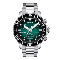 TISSOT SEASTAR 1000 HPH CHR. ST-ST. GROEN/ZW.WPL - 10068287