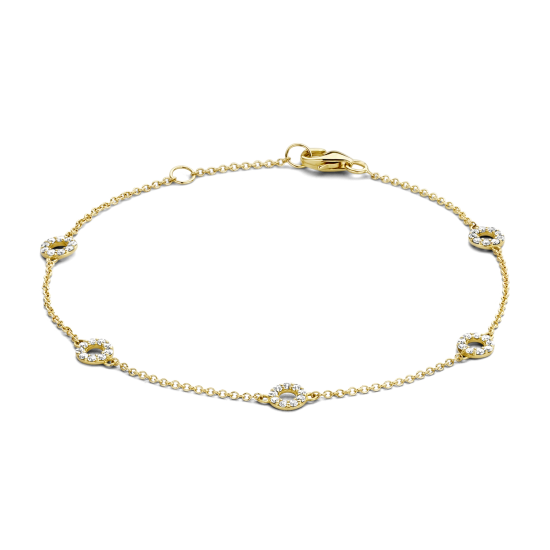 BLUSH 14k GG ARMBAND MET 5x ZIRKONIA RONDJE - 10068312