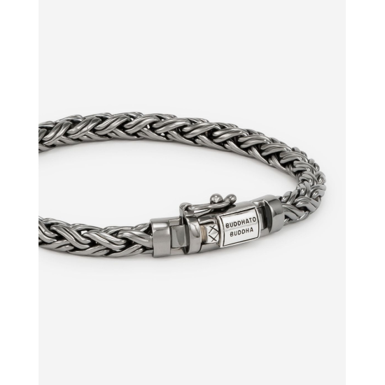 BUDDHA TO BUDDHA KATJA XS ZWART RHODIUM SHINE ZILVER ZILVEREN ARMBAND - 10068408