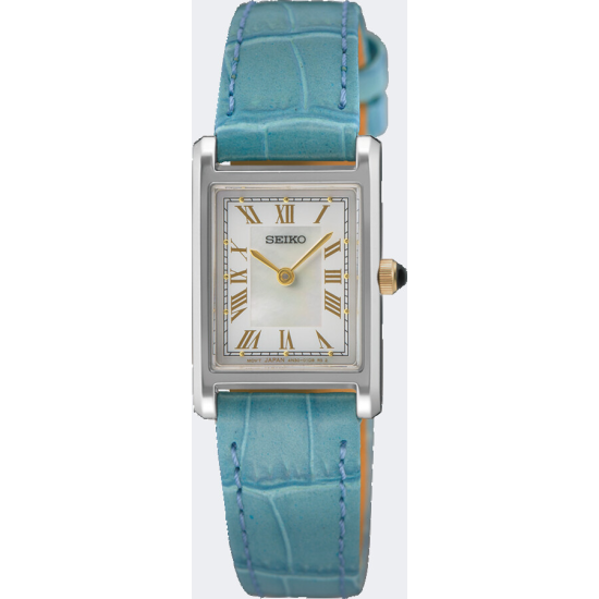 SEIKO RECHHOEKIG DAMESHORLOGE ST-LR WIT PARELMOER WPL. SWR101P1 - 10068475