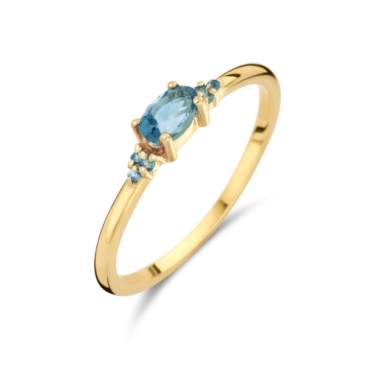 14k GG VINTAGE LONDEN BLUE TOPAZ RING - JACKIE - 10068491