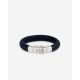 BUDDHA TO BUDDHA BEN LEATHER NAVY ZILVEREN ARMBAND - 10068519