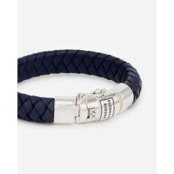 BUDDHA TO BUDDHA BEN LEATHER NAVY ZILVEREN ARMBAND - 10068519