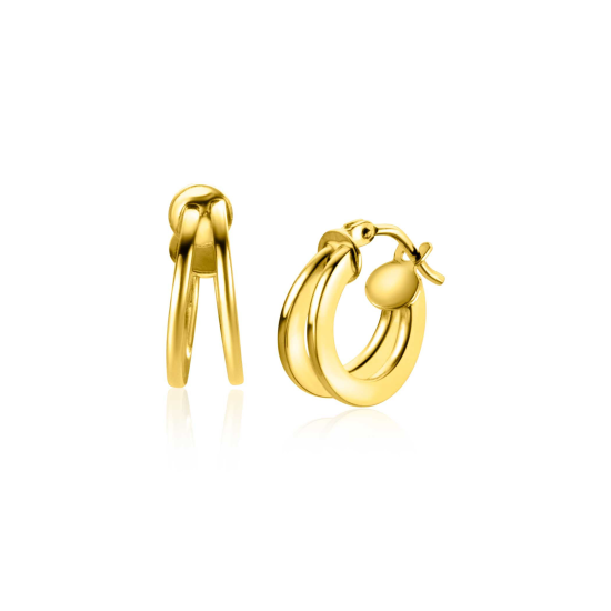 14K GG DUBBELE BUIS OORRINGEN - ZINZI ZGO337 - 10068611