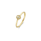 BLUSH 14k GG SOLITAIRRING MET OVALE PERIDOT MET GOUDEN "PARELRAND" - 10068643