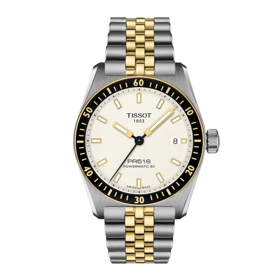 TISSOT HERENHORLOGE  "PRS516 POWERAUTOMATIC 80" BICOLOR STAAL-GGDBL WITTE WPL. - 10068802