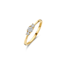 BLUSH 14k GG RIJRING 3x LG DIAM.2x.06ct 1x.20ct BRILJANT W-SI LG1007Y/52 - 10068881