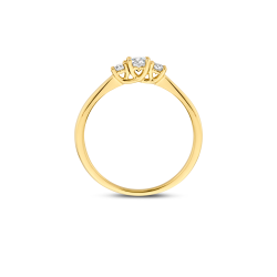BLUSH 14k GG RIJRING 3x LG DIAM.2x.06ct 1x.20ct BRILJANT W-SI LG1007Y/52 - 10068881