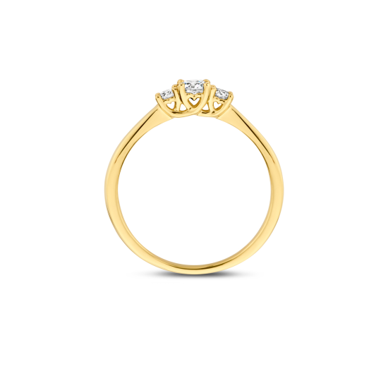 BLUSH 14k GG RIJRING 3x LG DIAM.2x.06ct 1x.20ct BRILJANT W-SI LG1007Y/52 - 10068881