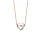 TIRISI MODA 18k GEELGOUDEN RONDANKERCOLLIER MET ZILVER EN ROSÉGOUDEN HART HANGER - 10068894