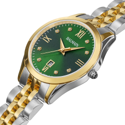 BALMAIN "CLASSIC-R" BICOLOR DAMESHORLOGE MET GROENE WPL. EN 8 DIAM. - 10068896