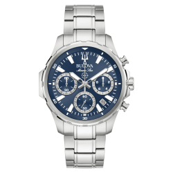 BULOVA "MARINE STAR" ST-ST HEREN DUIKHORLOGE CHRONO BLAUWE WPL 96B466 - 10068898