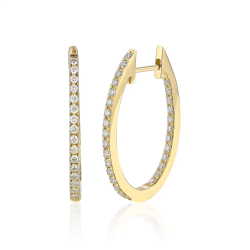 14k GG CREOLEN OVAAL MET DIAMANT .68ct H-SI - 10068910