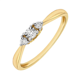 14k BICOLOR GD RING 3 DIAM.05ct H-SI - 10068927