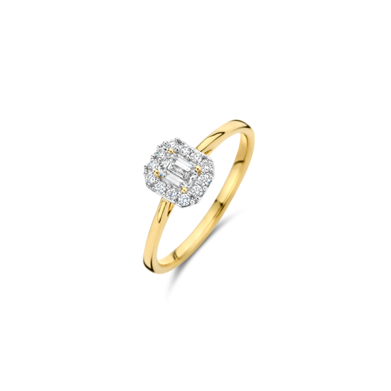 ROZETRING LG DIAMANT BAGGUETTE/BRILJANT .40ct W-SI 14k GG - 10068932