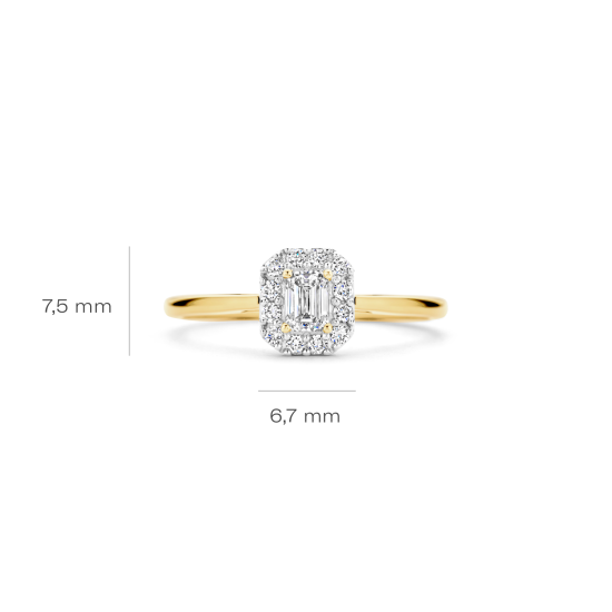 ROZETRING LG DIAMANT BAGGUETTE/BRILJANT .40ct W-SI 14k GG - 10068932