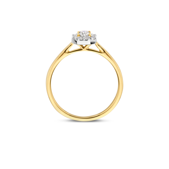 ROZETRING LG DIAMANT BAGGUETTE/BRILJANT .40ct W-SI 14k GG - 10068933