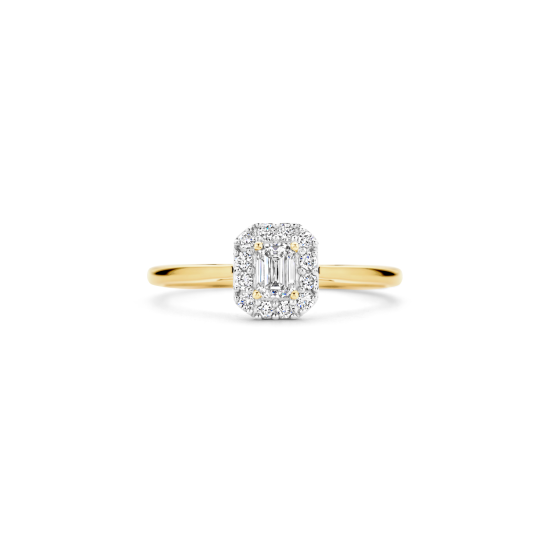 ROZETRING LG DIAMANT BAGGUETTE/BRILJANT .40ct W-SI 14k GG - 10068933