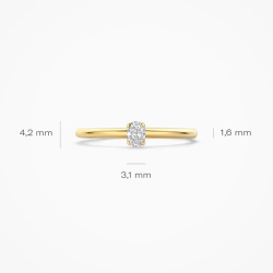 BLUSH 14k GG SOLITAIRRING MET OVALE LG DIAMANT .15ct LG1028Y/52 - 10068935
