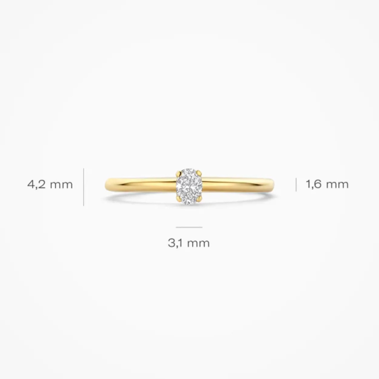 BLUSH 14k GG SOLITAIRRING MET OVALE LG DIAMANT .15ct LG1028Y/52 - 10068935