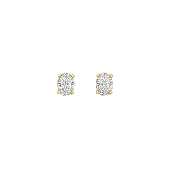 BLUSH 14k GG SOLITAIR OORSTEKERS MET OVALE LG DIAM.15ct W-SI - 10068936