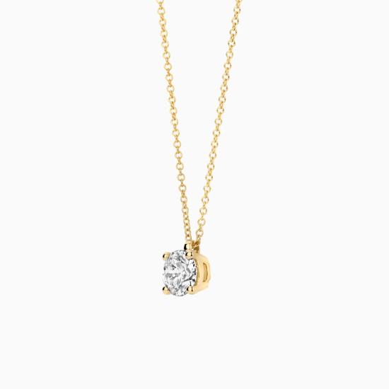BLUSH 14k GG RONDANKERCOLLIER MET SOLITAIRHANGER OVALE LG DIAM.15ct - 10068937
