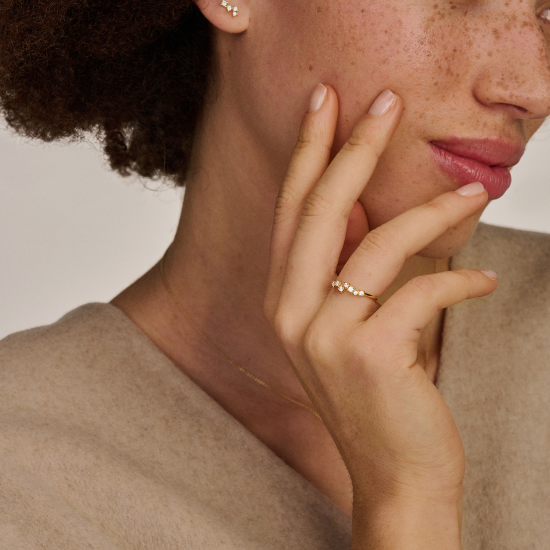 BLUSH 14k GG RING MET 7 ZIG-ZAG ZIRKONIAS - 10068948