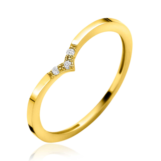 14K GG ZINZI V- MODEL RING 3X ZIRCONIA - ZGR529 - 10068951