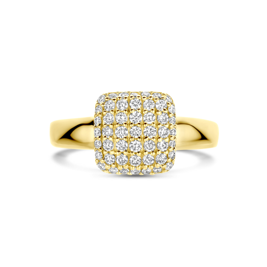 FACETTE 14k GG RING 49 LG DIAMANTEN .50ct H-SI - 10068957