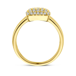 FACETTE 14k GG RING 49 LG DIAMANTEN .50ct H-SI - 10068957