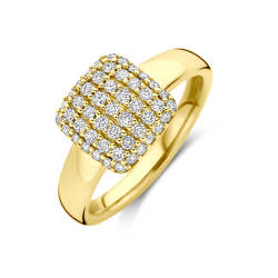 FACETTE 14k GG RING 49 LG DIAMANTEN .50ct H-SI - 10068957