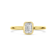 14k GG SOLITAIRRING LG DIAMANT EMERALD CUT 1.00ct H-SI - 10068958