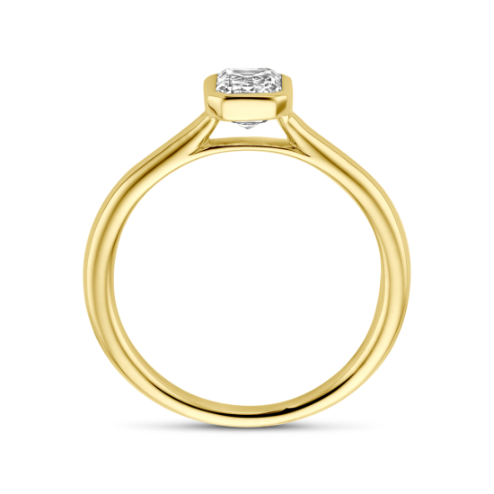 14k GG SOLITAIRRING LG DIAMANT EMERALD CUT 1.00ct H-SI - 10068958