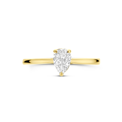 14k GG SOLITAIRRING MET PEAR SHAPED LG DIAM 0.50ct H-SI - 10068963