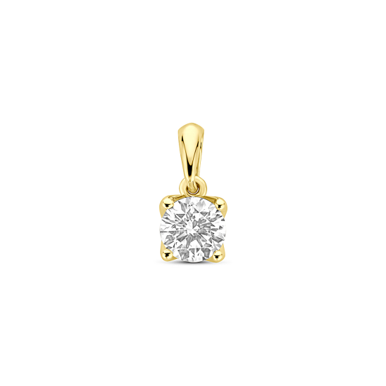14k GG SOLITAIRHANGER BRILJANT GESLEPEN LG DIAM 0.50ct H-SI - 10068966