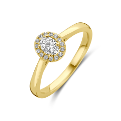 14k ROZETRING BRILJANT+OVAL CUT LG DIAM 0.32ct H-SI - 10068967