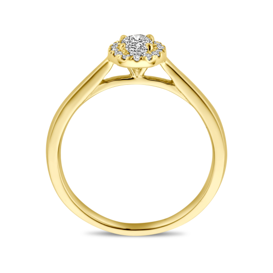 14k ROZETRING BRILJANT+OVAL CUT LG DIAM 0.32ct H-SI - 10068967