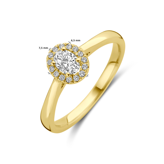 14k ROZETRING BRILJANT+OVAL CUT LG DIAM 0.32ct H-SI - 10068967