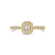 14k GG ROZETRING BRILJANT EN EMERALD CUT LG DIAM 0.48ct H-SI - 10068968