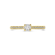 14k GG BRILJANT GESLEPEN DIAMANT SOLITAIRRING MET BEZETTE SCHOUDERS  0.39ct h si - 10068969