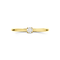 14k GG SOLITAIRRING BRILJANT LG DIAM 0.10ct H-SI - 10068970