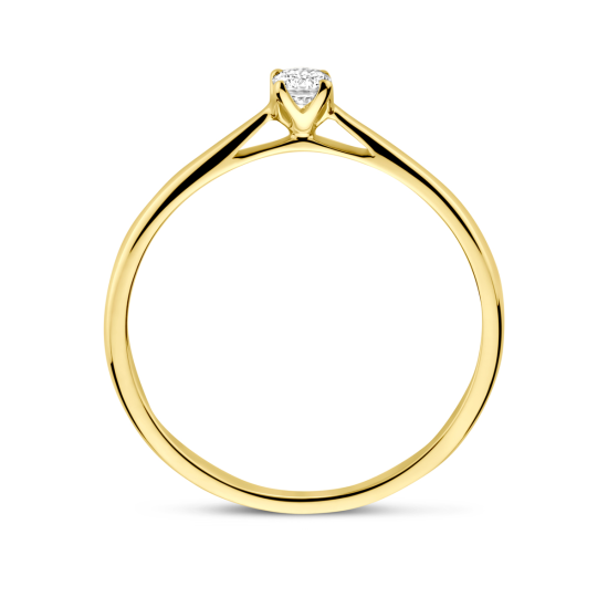 14k GG SOLITAIRRING BRILJANT LG DIAM 0.10ct H-SI - 10068970