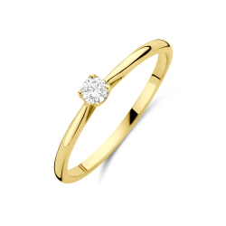 14k GG SOLITAIRRING BRILJANT LG DIAM 0.10ct H-SI - 10068970