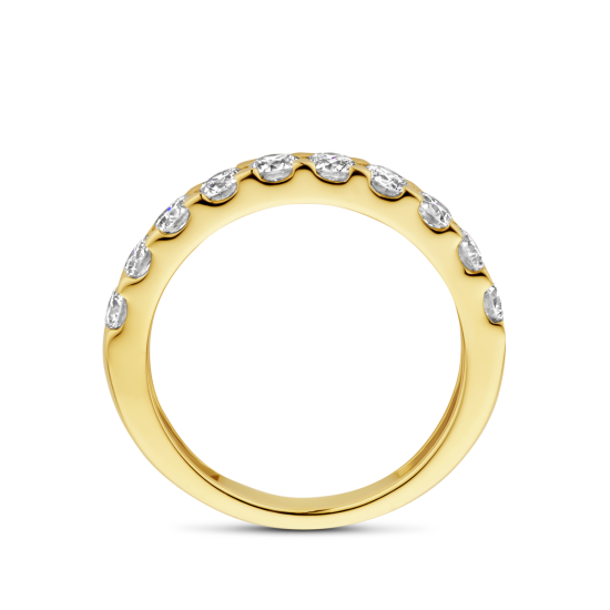 14k GG RIJRING 10x BRILJANT LG DIAM 1.00ct H-SI - 10068972