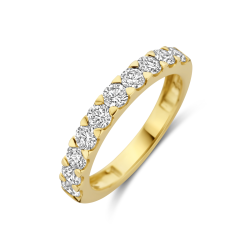 14k GG RIJRING 10x BRILJANT LG DIAM 1.00ct H-SI - 10068972