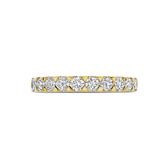 14k GG RIJRING 10x BRILJANT LG DIAM 1.00ct H-SI - 10068972