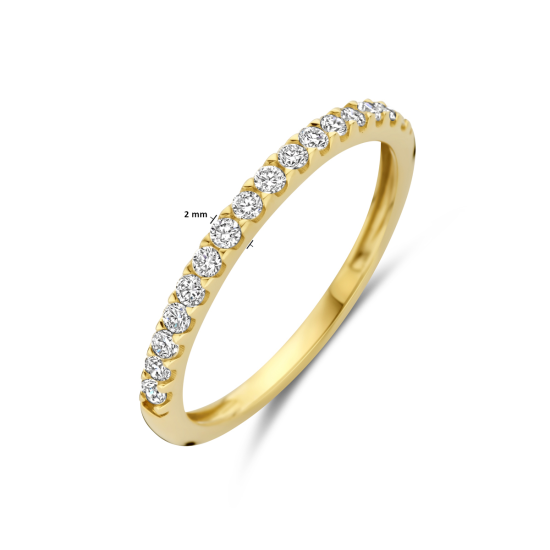 14k GG RIJRING 16x BRILJANT LG DIAM 0.255ct h si - 10068973