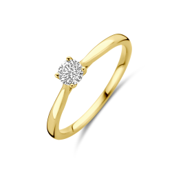 14k GG SOLITAIRRING BRILANT LG DIAM 0.25ct H-SI - 10068974